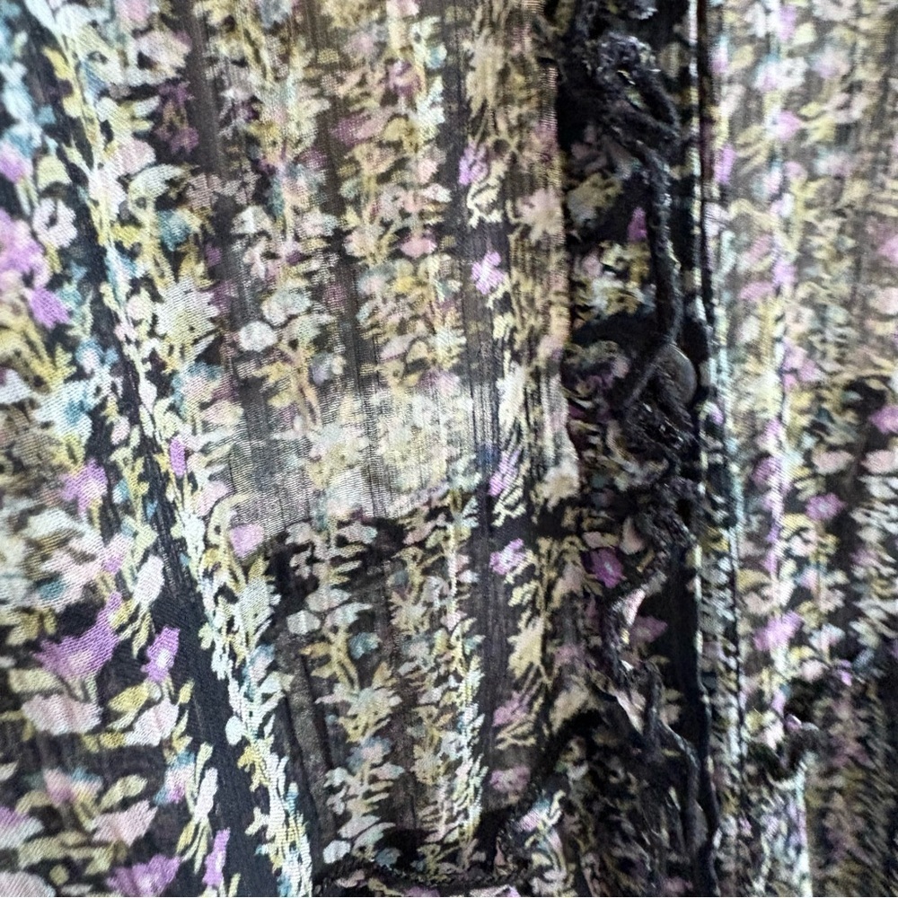 Sundance Sheer Floral Tunic Dress | Tiered Boho Peasant Top | Women’s XL - Picture 5 of 8